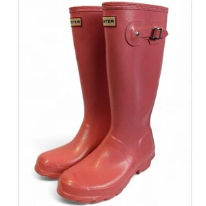 Hunter Original Tall Pink Glitter Rain Boot for Women, Sz US 4B/5G , EU 36, UK 3 - Picture 1 of 9