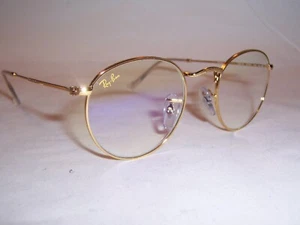 Neu Ray Ban Sonnenbrille RUND METALL 3447 9196BL GOLD/KLAR 47mm AUTHENTISCH - Bild 1 von 7