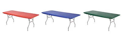 Kwik-Covers 6' or 8' Rectangular Fitted Plastic Table Covers, Bundle of 3 Colors - Image 1 of 4