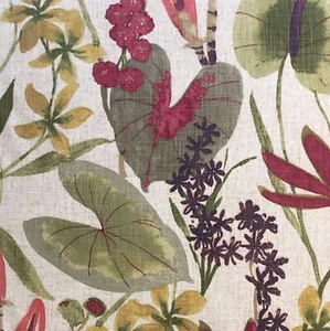 3.7 meters x HARLEQUIN “Nalina” linen blend fabric Loganberry/Raspberry/Apricot - Picture 1 of 8