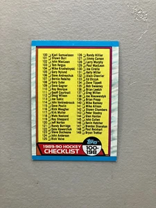 1989-90 Topps Hockey Checklist # 198 Unmarked - Bild 1 von 1