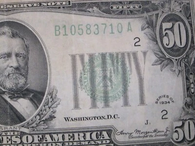 1934 $50 FRN #B10583710A - Image 1 of 4