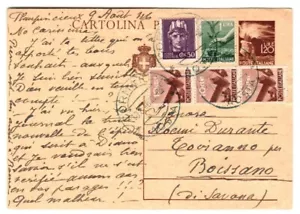 1945 Repubblica italiana - Cartolina Postale 1,20 L. Democratica per Boissano - Picture 1 of 1