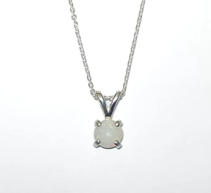 .29 Carat 5 mm Round Cabochon Australian Opal Sterling Silver Pendant Necklace - Picture 1 of 3