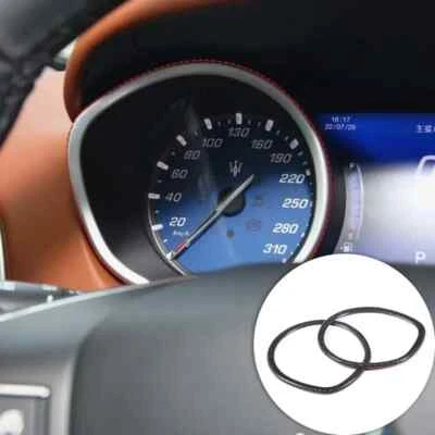 Juego de anillos de tablero de instrumentos de fibra de carbono real para Maserati Ghibli 2014-2019  Foto 1 de 4