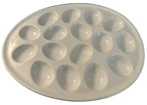 White Porcelain Deviled Egg Platter, New - Picture 1 of 2