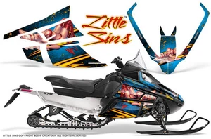ARCTIC CAT F SERIES SNOWMOBILE GRAPHICS KIT CREATORX DECALS LITTLE SINS BLUE ICE - Picture 1 of 1