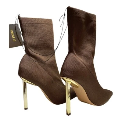 Ботинки на шпильках (Forever 21) коричневые размер 8 - Изображение 1 из 4