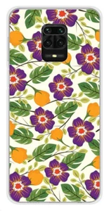 Coque en silicone imprimée compatible Xiaomi Redmi Note 9S Fleurs Violettes - Picture 1 of 3
