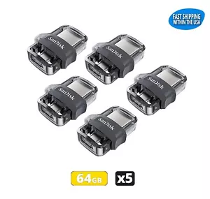 Sandisk Ultra Dual 64GB m3.0 Flash Drive USB-Stick Stiftlaufwerk (5er-Pack) - Bild 1 von 7