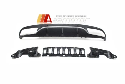 Rear Bumper Diffuser Silver Trim fit for 2015-19 Mercedes C205 A205 C-Class AMG Foto 1 de 4