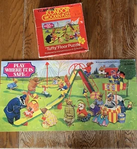 Condor Toys Ltd Wooden Floor Puzzle Tufty Squirrel 24” X 12” vintage - Picture 1 of 4