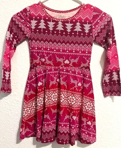 LUGAR Vestido Niños Talla S/P 5/6 Vestido de Navidad Algodón Lindo Rojo Rosa Blanco Vacaciones - Imagen 1 de 3