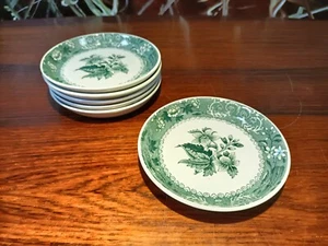 SPODE England Green CAMILLA ,  6 schöne Untersetzer / Pralinenschälchen Ø 10cm - Picture 1 of 5
