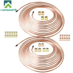 25 Ft. of 3/16 &1/4 Copper Coated Brake Line Tubing Kit Rust-Resistant - Foto 1 di 14