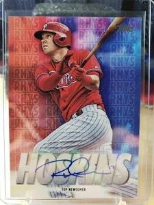 Topps Serie 1 2020 Rhys Hoskins Top Newcomer RH-2 automático 8/10 Phillies - Imagen 1 de 2