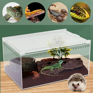 Acrylic Large Reptile Cage Pet Feeding Tank For Lizard Turtle Insect Breeding - Picture 1 of 23