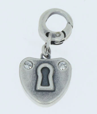 Charm Charms Anhänger von Fossil Herz mit Schlüsselloch 1 Farbe silber Edelstahl - Bild 1 von 2