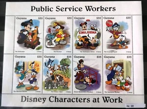 DD2.98 Guyana MNH Disney Cartoni Animati Servizio Pubblico Lavoratori Personaggi al Lavoro - Foto 1 di 6