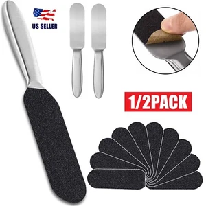 2× Stainless Steel Pedicure Foot File Callus Remover Foot Scrubber Feet Rasp USA - Picture 1 of 15