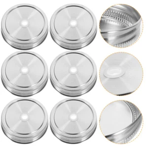 10 Pcs Oat Cold Drink Sealed Stainless Steel Lids with Straw Hole - Picture 1 of 12