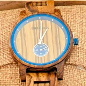 Eco-Friendly Wooden Watch for Men 42mm Botanica Japan Quartz Miyota w/ Gift Box - Picture 1 of 4