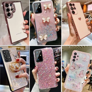 For Samsung Galaxy S24 S23 S22 S21 S25 Glitter SHOCKPROOF Girls Phone Case Cover - Picture 1 of 26