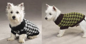 East Side Collection Oxford Houndstooth Dog Sweater OR Owner Set Scarf/Hat