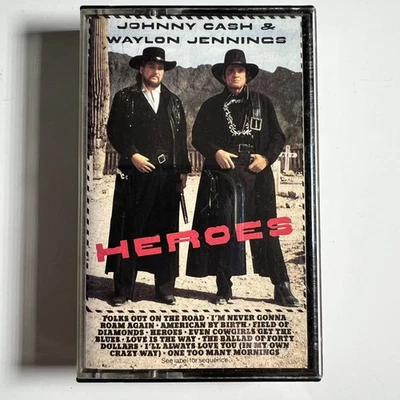 Johnny Cash & Waylon Jennings – Heroes (1986 CBS CT40347) Cassette Tape - Image 1 of 2