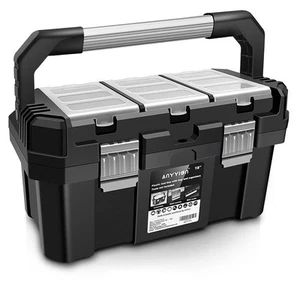 17-Inch Tool box with Removable Tray with Stainless Steel Dual Lock Secured,S... - Picture 1 of 7
