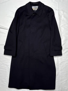 Aquascutum Vintage Wool Cashmere Trench Coat Navy Size 36 Used - Picture 1 of 7