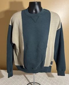 Vintage 1990s Russell Athletic Green/Cream Striped Sweatshirt USA Made Size L - Bild 1 von 14