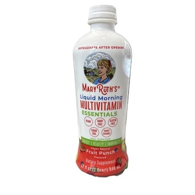 MaryRuth Organics Liquid Morning Multivitamin Essentials+ Fruit Punch 32floz  - Image 1 of 2