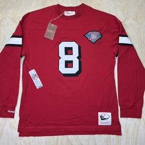 NEW XL Steve Young San Francisco 49ers SLIM Mitchell Ness Long Sleeve Shirt Red - Picture 1 of 14