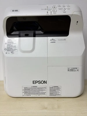 Epson EB-680 XGA 3LCD 3500 Lumens Ultra short throw Projector Low use Lamp hours - Image 1 of 4