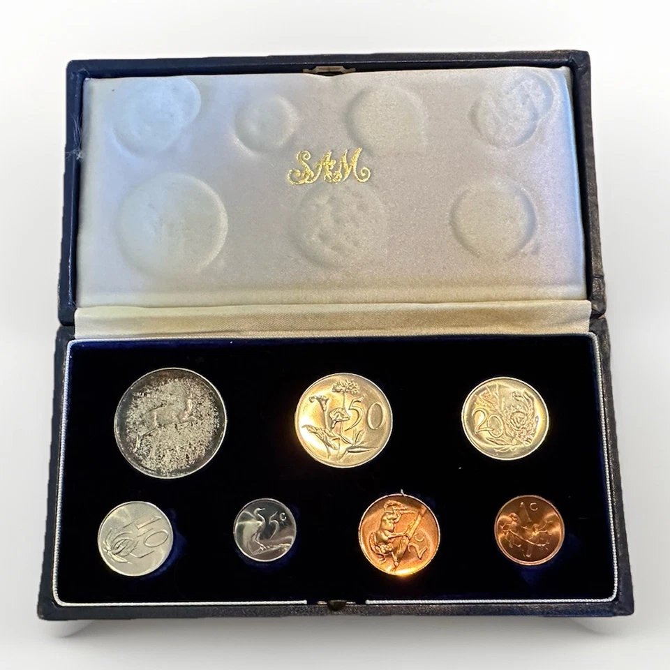 SOUTH AFRICA - Silver Springbok - (7) Coin Proof Set - 1965 - OGP - Image 1 of 3