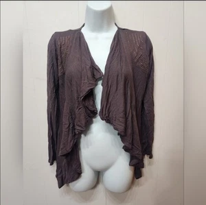 One World Open Fromt Cardigan Small Brown Long Sleeve Lightweight Casual C326 - Picture 1 of 5