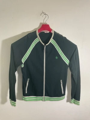 Original Penguin By Munsingwear Mens Zip-Up Track Jacket XL Green & White Stripe - Image 1 of 3