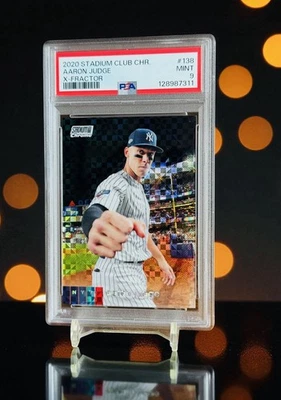 Aaron Judge Fist Bump Xfractor PSA 9 Refractor Chrome 2020 Topps Stadium Club - Image 1 of 2