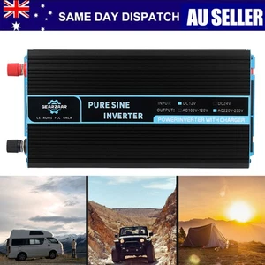 1000W 2000W 12V - 240V Pure Sine Wave Inverter with UPS Function 50HZ AC Camping - Picture 1 of 15