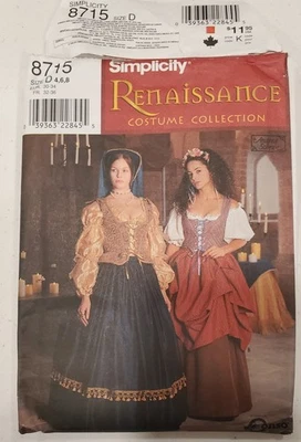Simplicity 8715 Misses Size 10,12,14 Costume Maiden RenFair Pattern  UNCUT - Image 1 of 4