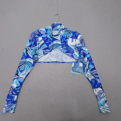Coolibar Shrug XS Kaycos Blue Floral Isla Palm UPF 50 Sun Protection Beach NWT - Изображение 1 из 4