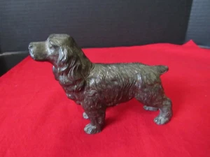Cast Iron Cocker Spaniel Dog Figurine 3-1/2 Tall x 4-1/2" - Nice Detail - Picture 1 of 5