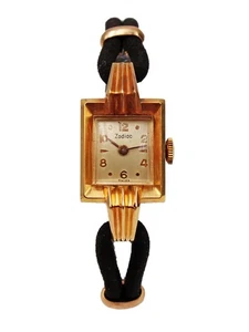 Reloj Pulsera Zodiac Pequeño Oro Amarillo 18k con Etiqueta Original 18mm Plata 22645 - Imagen 1 de 5