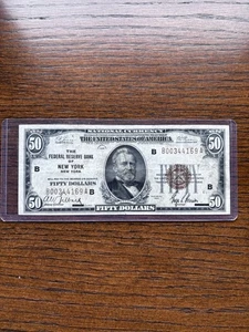 1929 50 Fifty Dollar Bill Federal Reserve Banknote New York - Picture 1 of 6