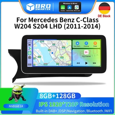 Android Screen Apple CarPlay 12,3" 128GB Für Mercedes C-Klasse W204 S204 NTG4.5 - Bild 1 von 4