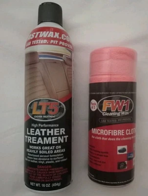 FW1 LT5 Leather/Vinyl Treatment Cleaner 450grams + 3-pack microfiber Cloths - image 1 of 3