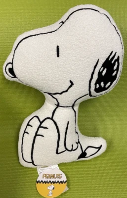 SNOOPY FUN Pillow Large Sherpa Shaped Figure 17" Black & White Shape NEW - Image 1 of 4