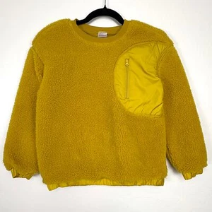 Hanna Andersson Faux Shearling Crewneck Sweater Yellow Girls Size 10 Cozy School - Picture 1 of 10