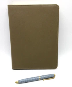 Graphic Image Notebook Refillable 9" Leather Cover Spiral Lined Pages Beech $145 - Picture 1 of 8